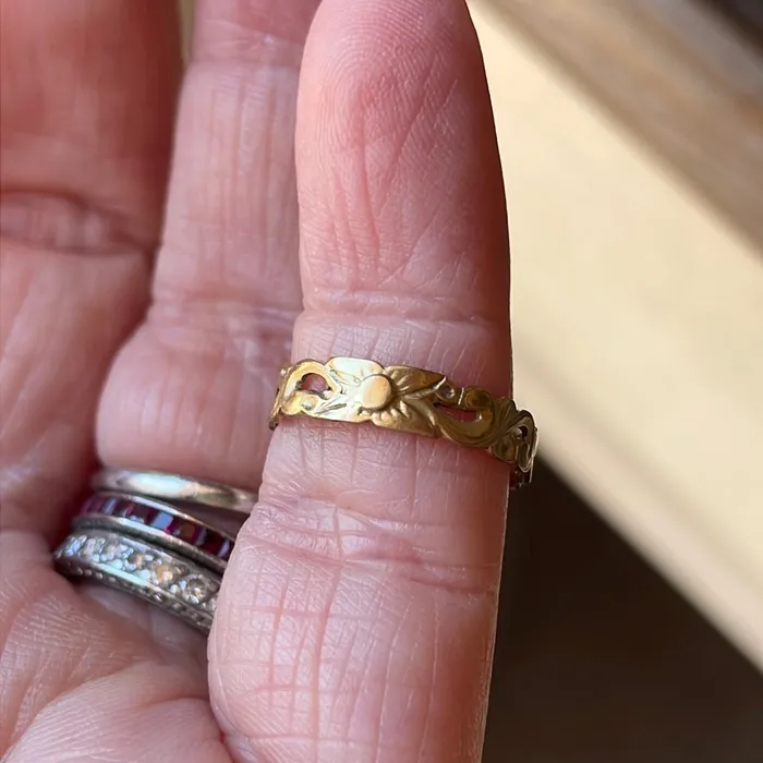 Rings Vintage Paris Jewelry Floral Band 14k Gold Vintage
