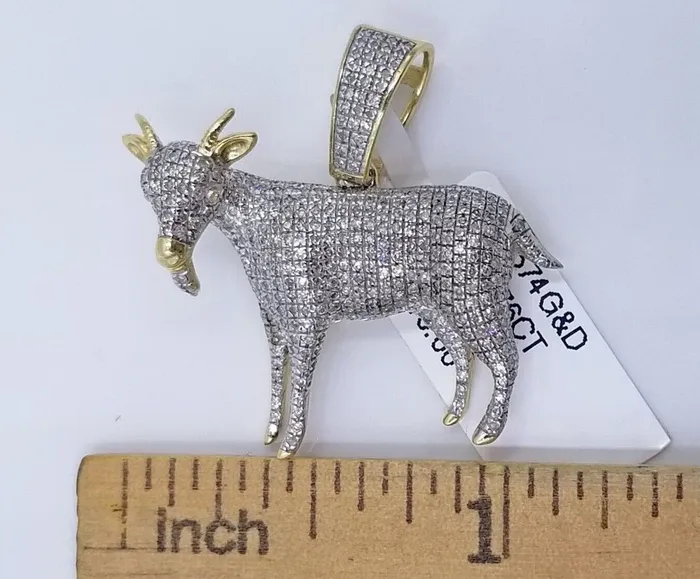 10k Yellow Gold Diamond GOAT Charm Pendant Real Greatest Of All Time Globalwatches10 Necklaces 10k Yellow Gold Diamond GOAT Charm Pendant Real Greatest Of All Time Globalwatches10 Necklaces