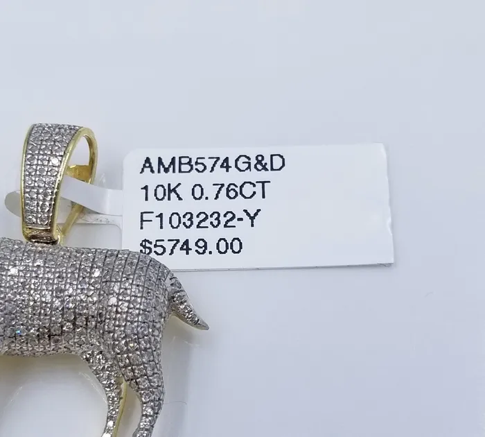 10k Yellow Gold Diamond GOAT Charm Pendant Real Greatest Of All Time Globalwatches10 Necklaces