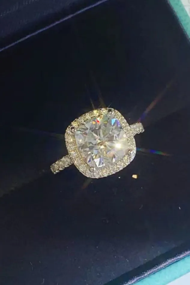 3 Carat Moissanite 925 Sterling Silver Square Ring Trendsi Rings