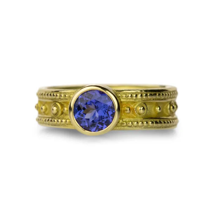 Barbara Heinrich Rings Round Tanzanite Ring With Granulation Barbara Heinrich Rings Round Tanzanite Ring With Granulation