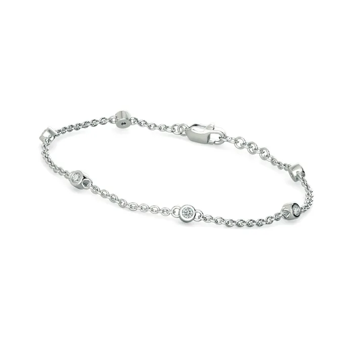 Bracelets Beads Supplies USA Chain Link Bracelet Minimalist 14k Solid White Gold Handmade Chain Bracelet Link Bracelet Gold Bracelet Diamond Bracelet
