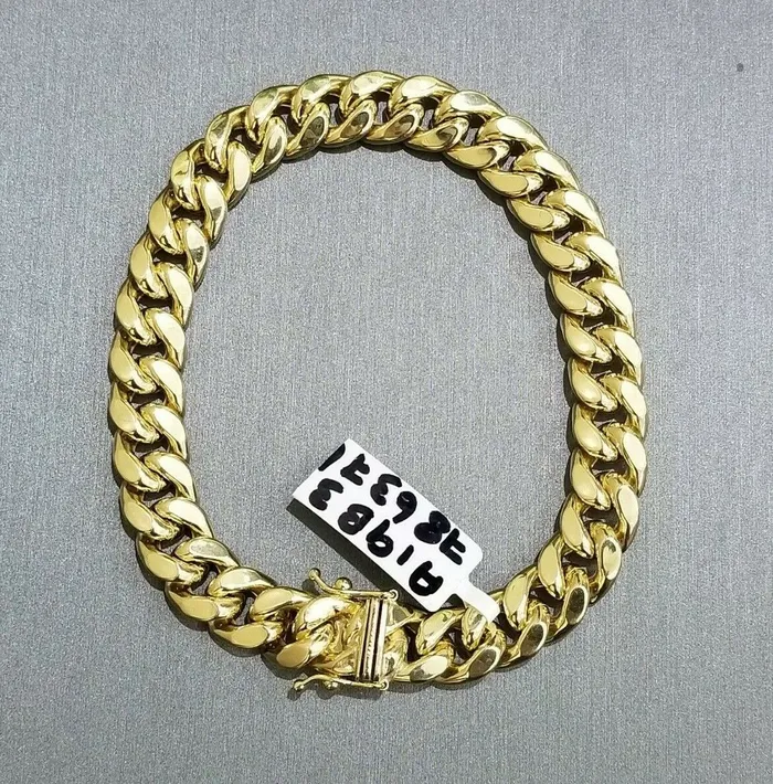 Bracelets globalwatches10 REAL 10k Gold Miami Cuban Link 8 Bracelet 9mm Men Box Clasp 10k