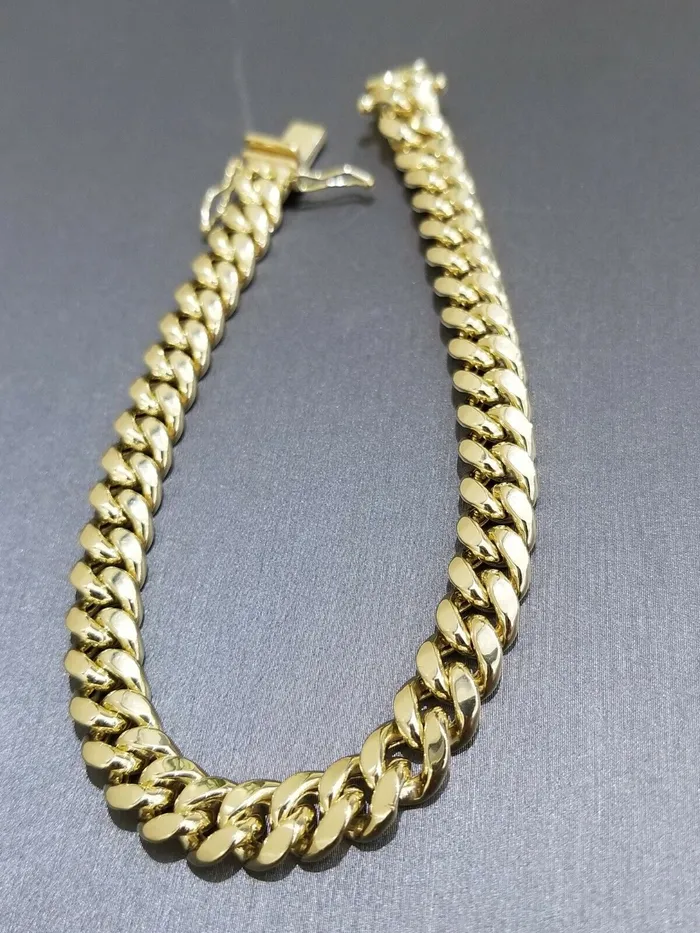 Bracelets globalwatches10 REAL 10k Gold Miami Cuban Link 8 Bracelet 9mm Men Box Clasp 10k