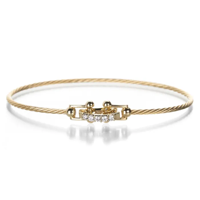 Bracelets Paul Morelli 18mm Wire Bracelet with Diamond Clasp
