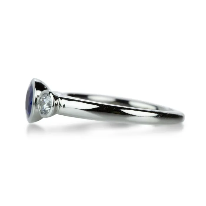 Diamond and Sapphire Three Stone Ring Edward Burrowes Rings Diamond and Sapphire Three Stone Ring Edward Burrowes Rings