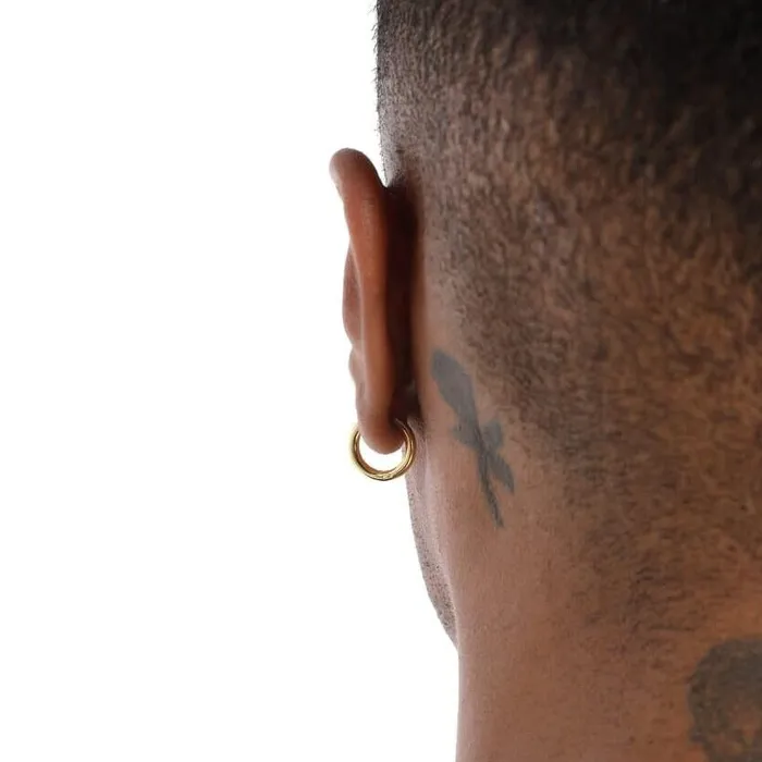Earrings Bling Proud Mens Gold Hoop Earrings in 14K Gold 15mm