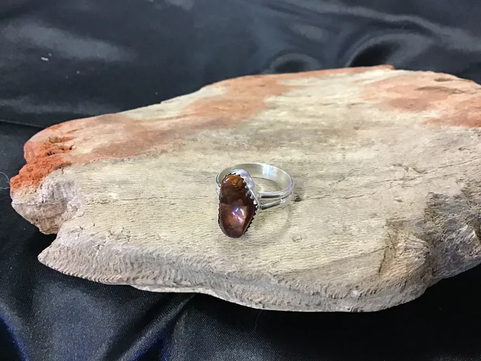 Fire Agate Ring SZ 75 Chris Crosbys Purple Coyote Rings
