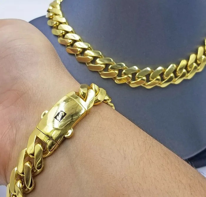 Gold and Diamond Bracelets 10k Gold Royal Miami Monaco Cuban Link 14mm Chain 24 Bracelet 85 Gold and Diamond Bracelets 10k Gold Royal Miami Monaco Cuban Link 14mm Chain 24 Bracelet 85