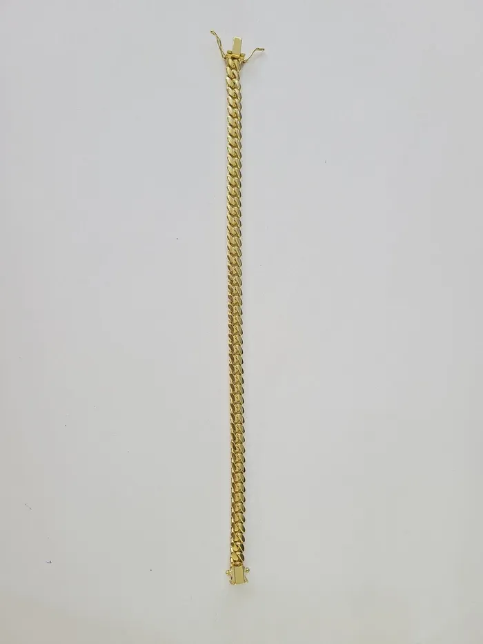 Gold and Diamond Bracelets 10k Miami Cuban Link Bracelet 6mm 8 Box Lock 10kt Yellow Gold Real