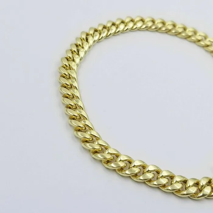 Gold and Diamond Bracelets 10k Yellow Gold Miami Cuban Bracelet Real 10kt Gold 6mm Link 7 inch Men Women