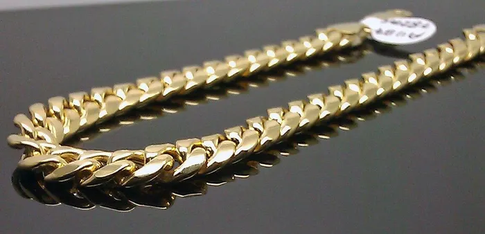 Gold and Diamond Bracelets 10k Yellow Gold Miami Cuban Bracelet Real 10kt Gold 6mm Link 7 inch Men Women
