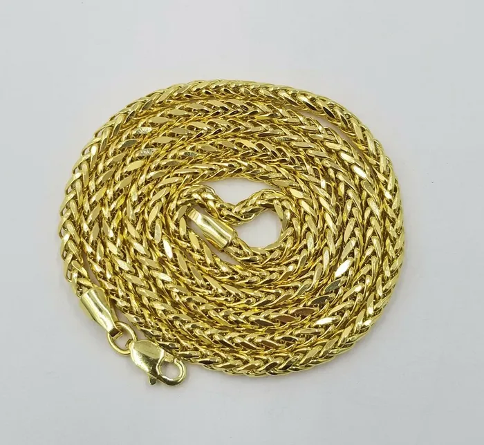 Gold and Diamond Necklaces 10k Dripping Heart Yellow Gold Diamond Cut Pendant Palm Chain 20 3mm
