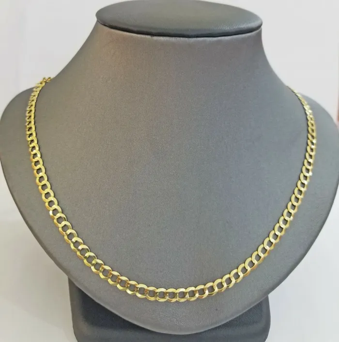 Gold and Diamond Necklaces Real 10k Yellow Gold Cuban Curb Link chain 4mm 1826Inch SOLID Necklace DISCOUNT