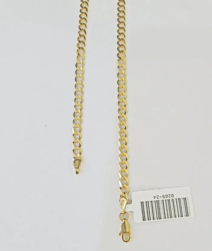 Gold and Diamond Necklaces Real 10k Yellow Gold Cuban Curb Link chain 4mm 1826Inch SOLID Necklace DISCOUNT
