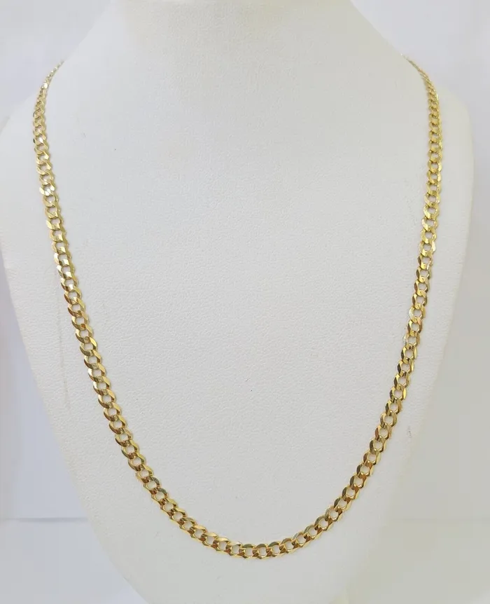 Gold and Diamond Necklaces Real 10k Yellow Gold Cuban Curb Link chain 4mm 1826Inch SOLID Necklace DISCOUNT