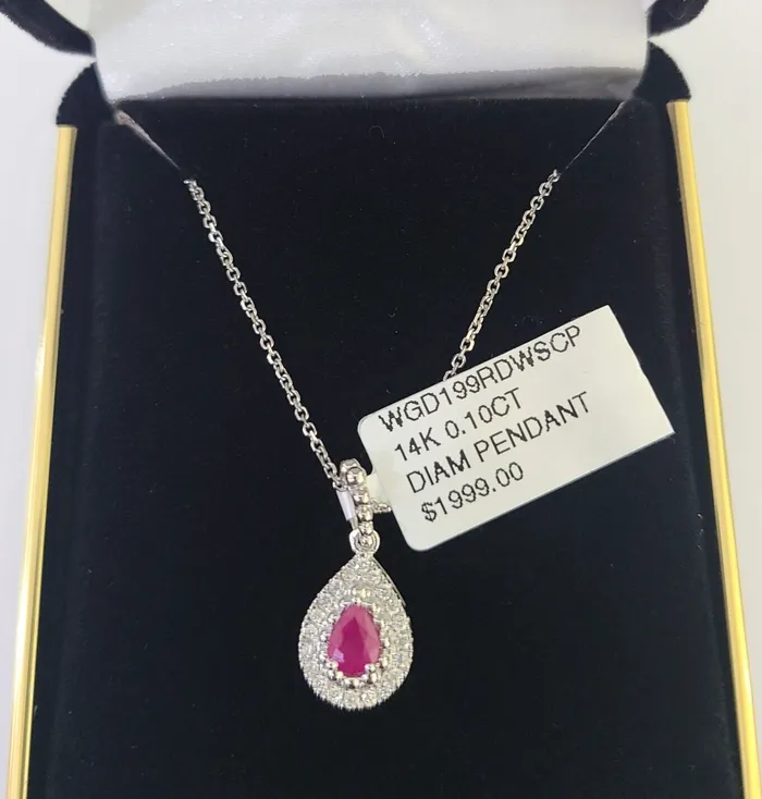 Gold and Diamond Necklaces Real 14k Diamond Necklace Chain Teardrop Pendant White Gold Women Gold and Diamond Necklaces Real 14k Diamond Necklace Chain Teardrop Pendant White Gold Women
