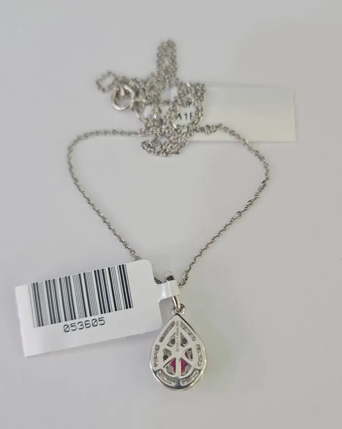 Gold and Diamond Necklaces Real 14k Diamond Necklace Chain Teardrop Pendant White Gold Women