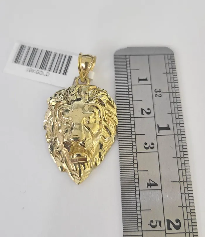 Gold and Diamond Real 10k Milano Rope Chain Roaring Lion Charm Necklace SET 3mm 18 20 22 24 Necklaces