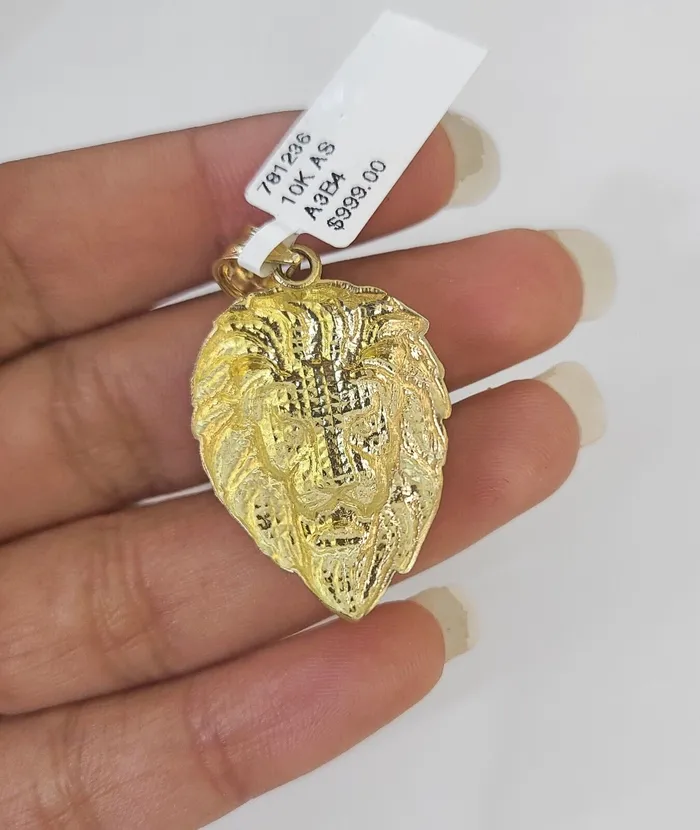 Gold and Diamond Real 10k Milano Rope Chain Roaring Lion Charm Necklace SET 3mm 18 20 22 24 Necklaces
