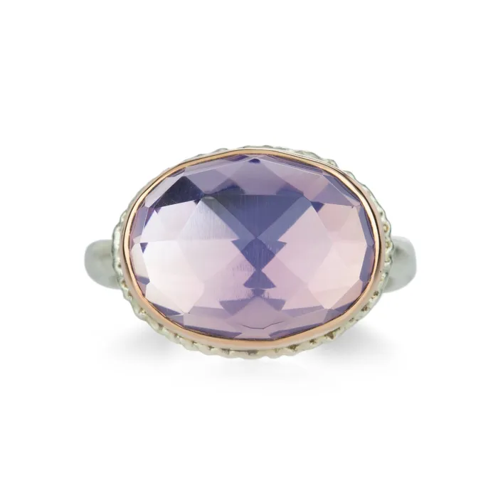 Jamie Joseph Oval Rose Cut Lavender Amethyst Ring Rings