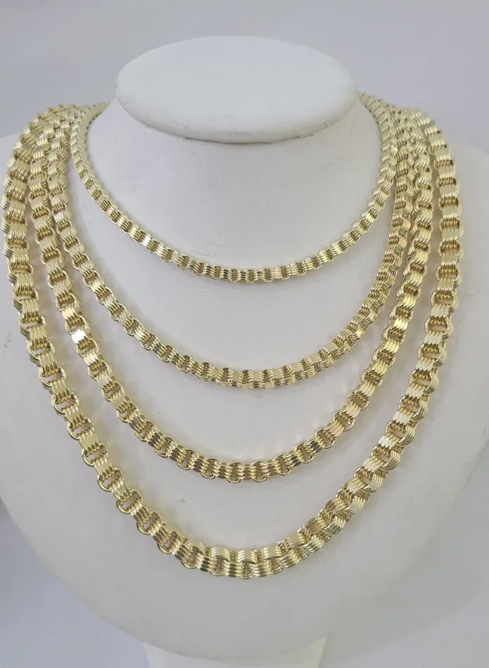 Necklaces 10k Byzantine Chain Yellow Gold Necklace 4mm7mm 2030 Inches Real Men Women Gold and Diamond Necklaces 10k Byzantine Chain Yellow Gold Necklace 4mm7mm 2030 Inches Real Men Women Gold and Diamond