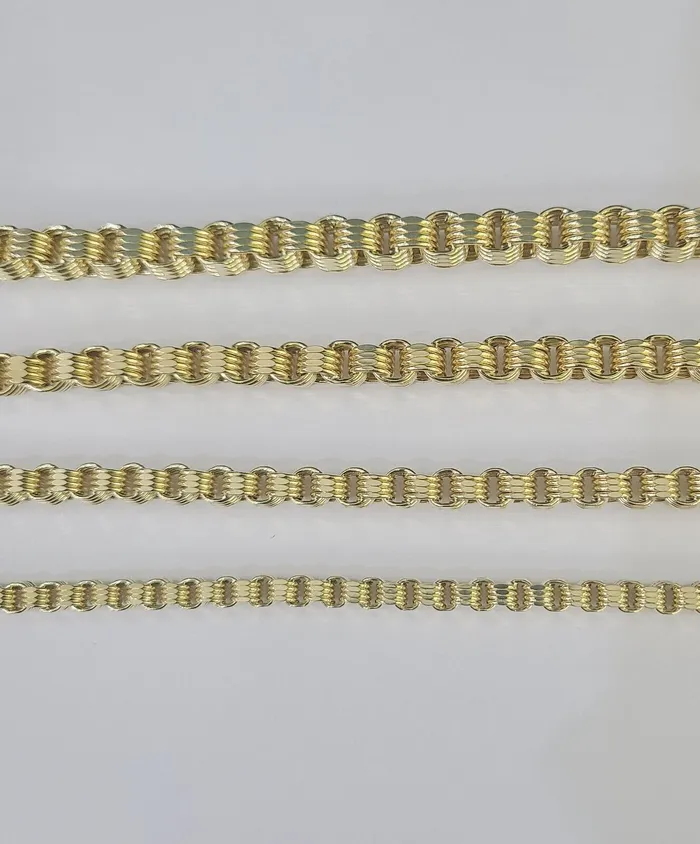 Necklaces 10k Byzantine Chain Yellow Gold Necklace 4mm7mm 2030 Inches Real Men Women Gold and Diamond