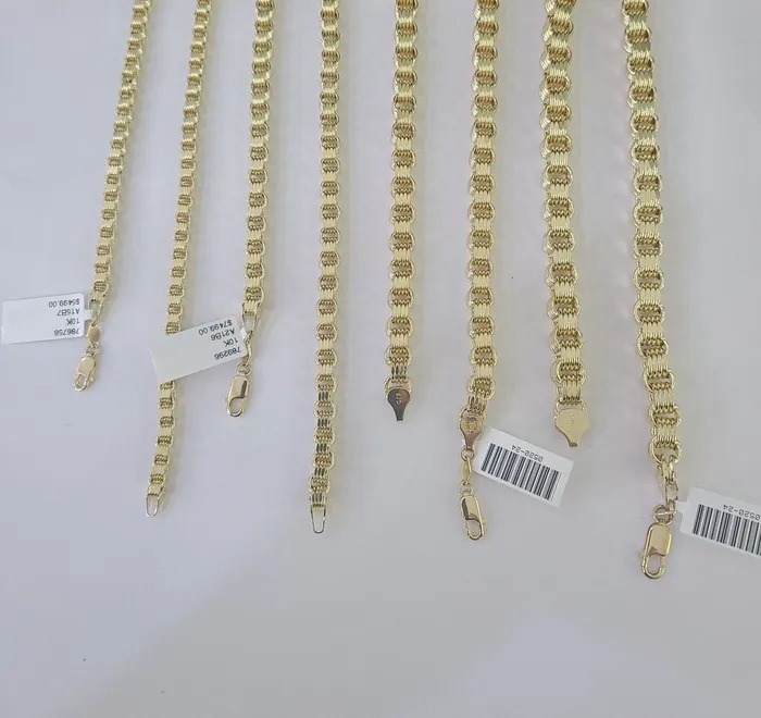 Necklaces 10k Byzantine Chain Yellow Gold Necklace 4mm7mm 2030 Inches Real Men Women Gold and Diamond
