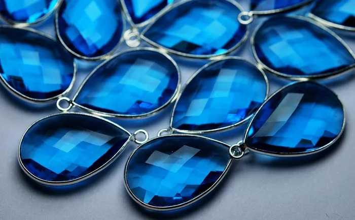 Necklaces Beads Supplies USA 925 Sterling SilverSwiss Blue Quartz Faceted Pear Shape Pendant 2 Piece Of 28mm Necklaces Beads Supplies USA 925 Sterling SilverSwiss Blue Quartz Faceted Pear Shape Pendant 2 Piece Of 28mm