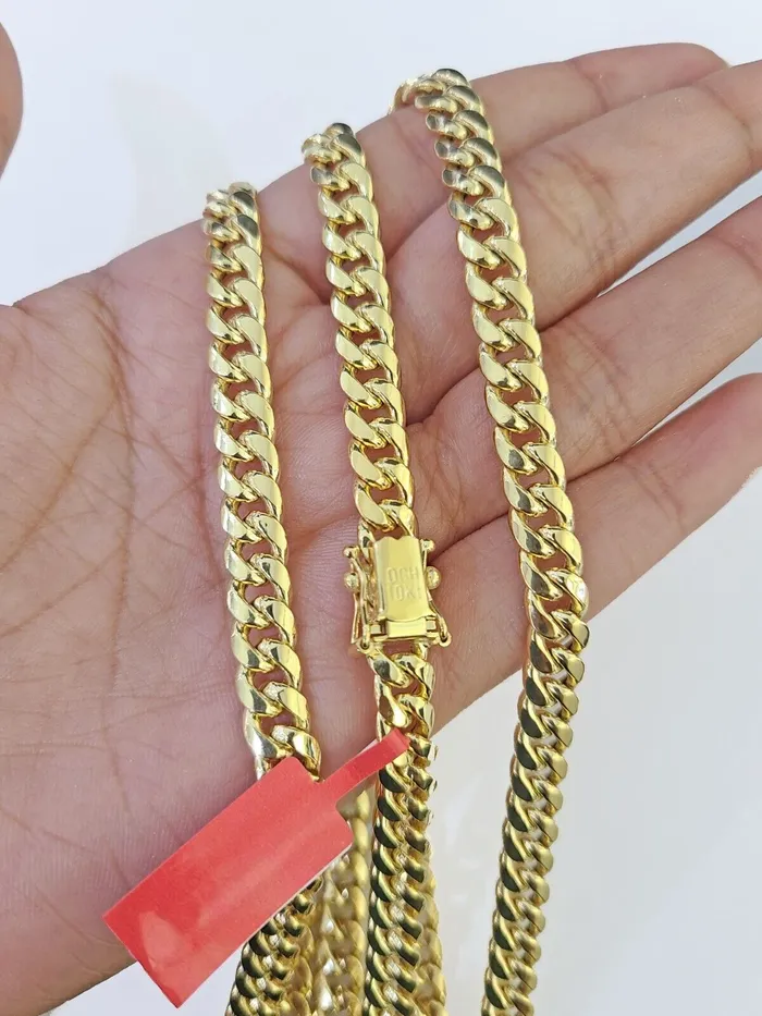 Necklaces Globalwatches10 10k Yellow Gold 7mm Miami Cuban Link Chain Necklace 2024 Inches Real