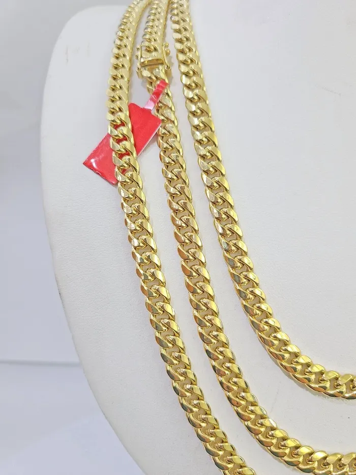 Necklaces Globalwatches10 10k Yellow Gold 7mm Miami Cuban Link Chain Necklace 2024 Inches Real