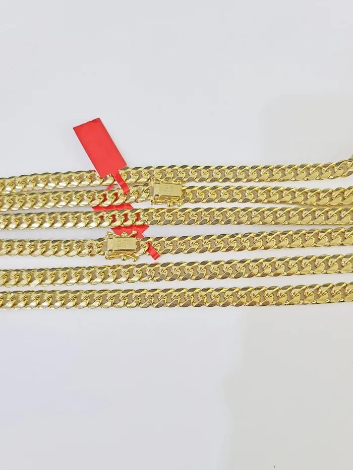 Necklaces Globalwatches10 10k Yellow Gold 7mm Miami Cuban Link Chain Necklace 2024 Inches Real