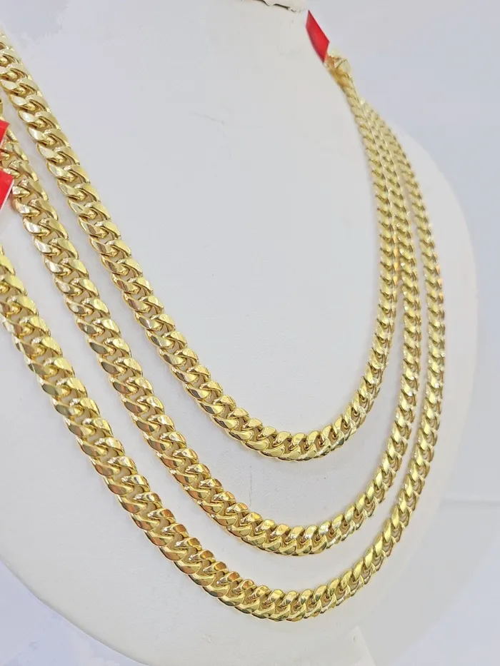 Necklaces Globalwatches10 10k Yellow Gold 7mm Miami Cuban Link Chain Necklace 2024 Inches Real