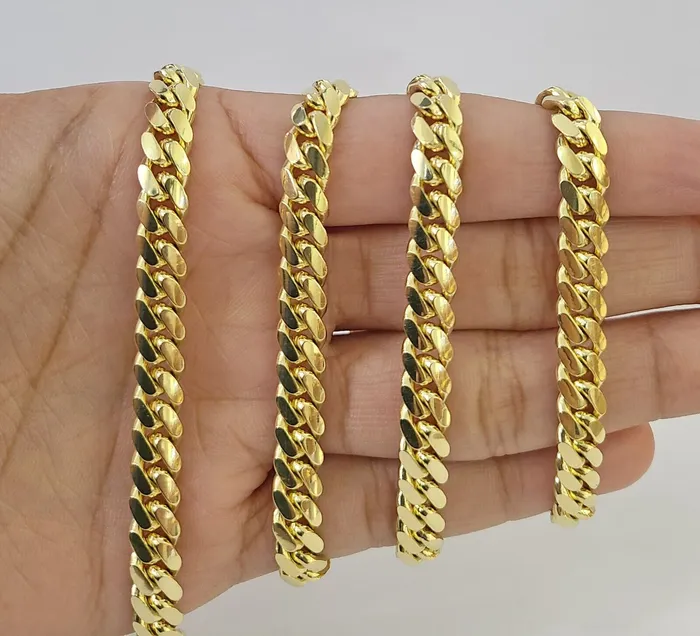 Necklaces Globalwatches10 14k Yellow Gold 7mm Miami Cuban Link Chain Necklace 2026 Inch Real Solid