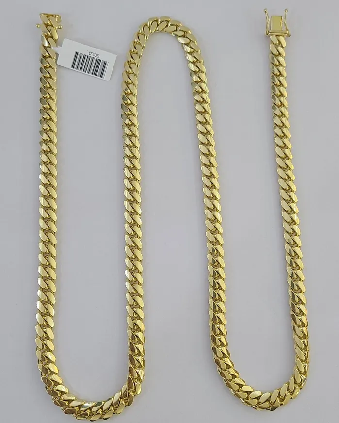 Necklaces Globalwatches10 14k Yellow Gold 7mm Miami Cuban Link Chain Necklace 2026 Inch Real Solid