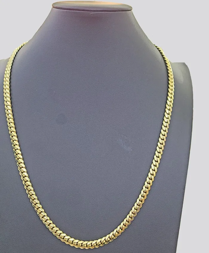 Necklaces Globalwatches10 14k Yellow Gold 7mm Miami Cuban Link Chain Necklace 2026 Inch Real Solid