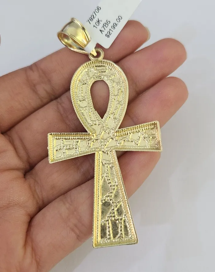 Necklaces Globalwatches10 Real 10k Rope Chain Jesus Cross Charm Set 7mm 2028 Inch Necklace Yellow Gold