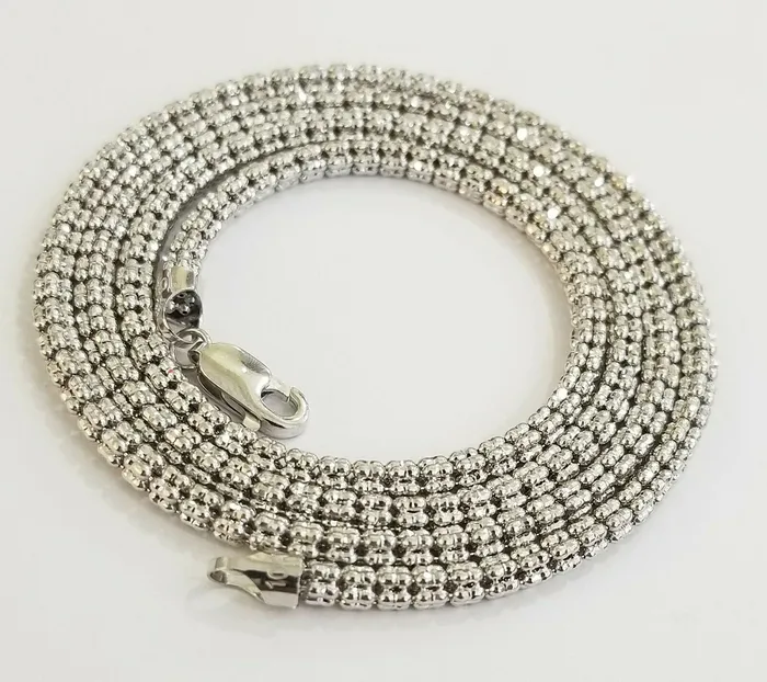 Necklaces Gold and Diamond 10k white Gold Tennis Chain 24 4mm Diamond Cut necklace Lobster Clasp Women Necklaces Gold and Diamond 10k white Gold Tennis Chain 24 4mm Diamond Cut necklace Lobster Clasp Women