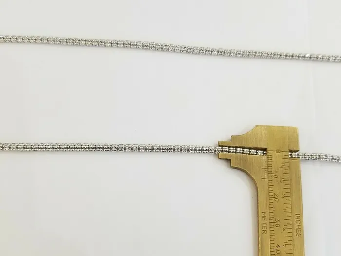 Necklaces Gold and Diamond 10k white Gold Tennis Chain 24 4mm Diamond Cut necklace Lobster Clasp Women
