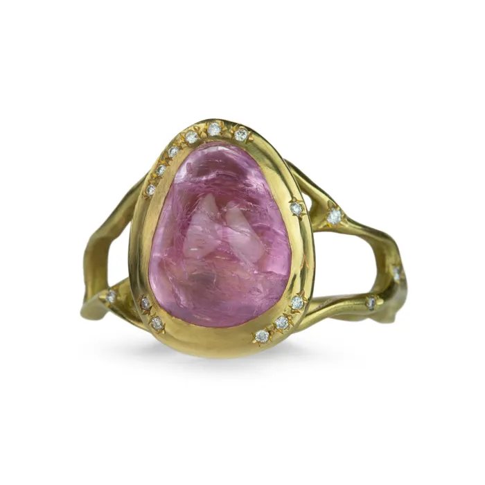 Pink Sapphire Branch Ring with Diamonds Annette Ferdinandsen Rings Pink Sapphire Branch Ring with Diamonds Annette Ferdinandsen Rings