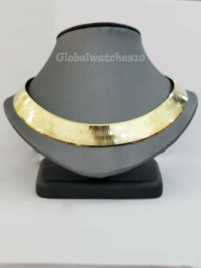 REAL10k 15mm Yellow Gold Herring Bone Chain Necklace 20 Lobster lock Men Women Gold and Diamond Necklaces REAL10k 15mm Yellow Gold Herring Bone Chain Necklace 20 Lobster lock Men Women Gold and Diamond Necklaces