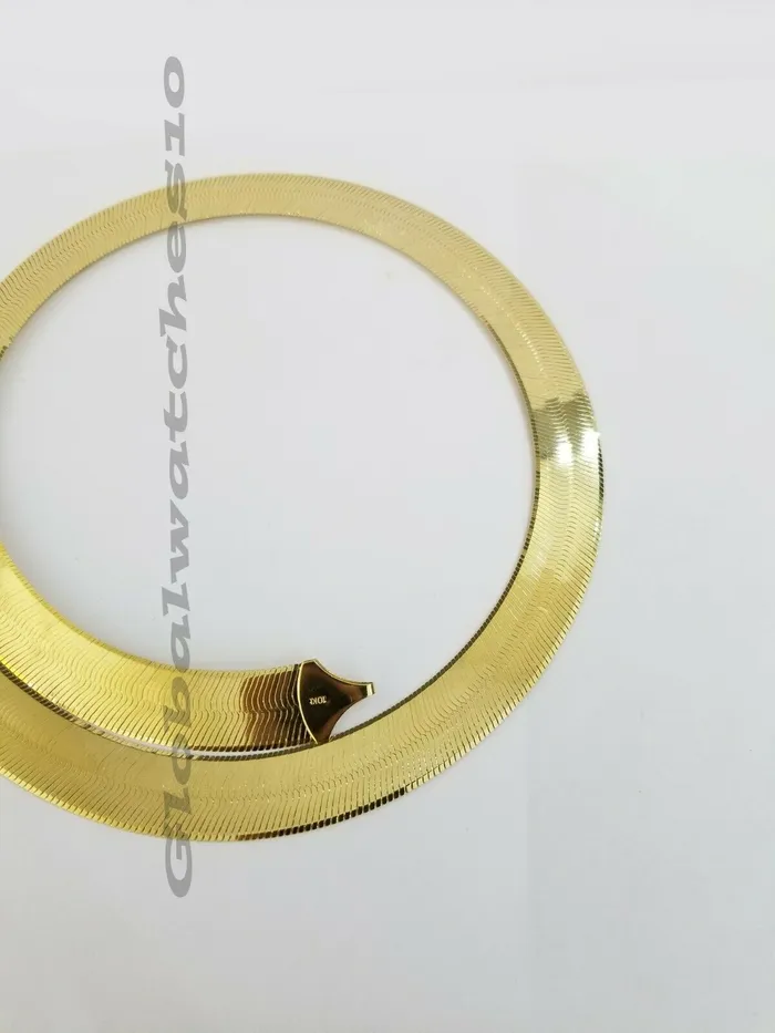 REAL10k 15mm Yellow Gold Herring Bone Chain Necklace 20 Lobster lock Men Women Gold and Diamond Necklaces