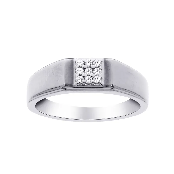 Rings Independent Jewellers 14kt White Gold Mens 090cttw Nine Diamond Ring
