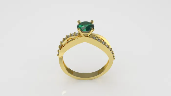 Rings JCM DESIGN JEWELRY 14K Solitaire Ring with 17 Stones Stt Prong