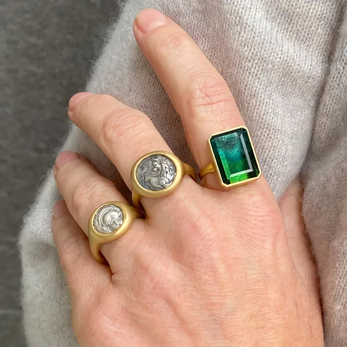 Rings Lola Brooks 18k Ancient Greek Coin Ring Rings Lola Brooks 18k Ancient Greek Coin Ring