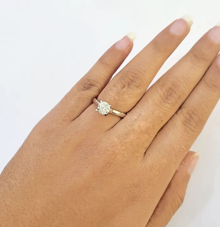 Rings REAL 14k White Gold Diamond Ring 100CT Ladies Size 7 Engagement Wedding Ring Gold and Diamond