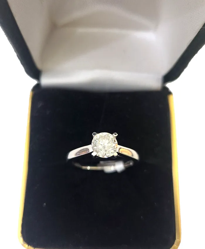 Rings REAL 14k White Gold Diamond Ring 100CT Ladies Size 7 Engagement Wedding Ring Gold and Diamond
