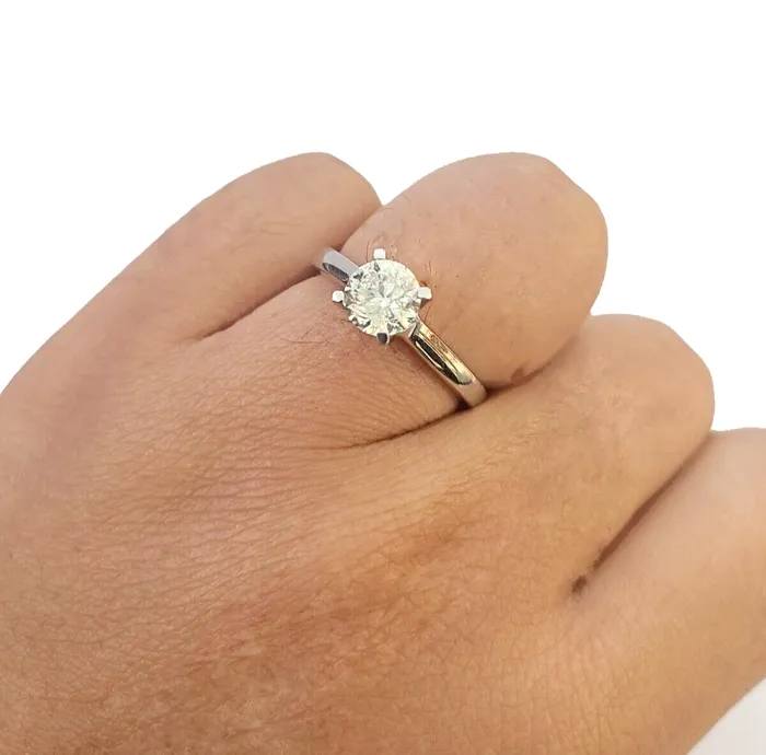 Rings REAL 14k White Gold Diamond Ring 100CT Ladies Size 7 Engagement Wedding Ring Gold and Diamond