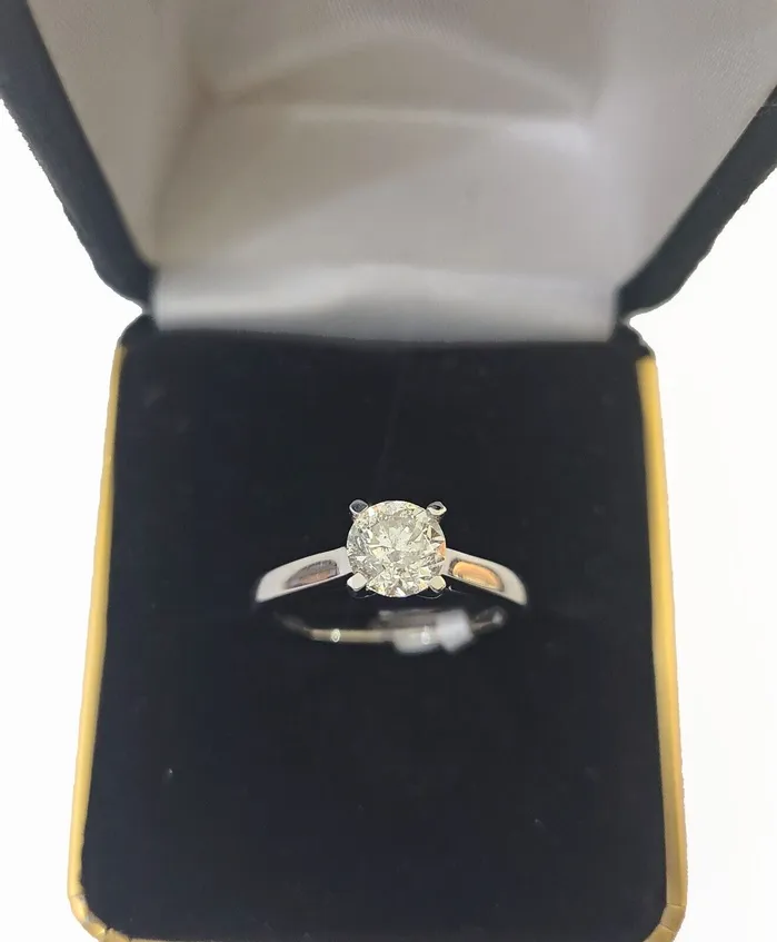 Rings REAL 14k White Gold Diamond Ring 100CT Ladies Size 7 Engagement Wedding Ring Gold and Diamond