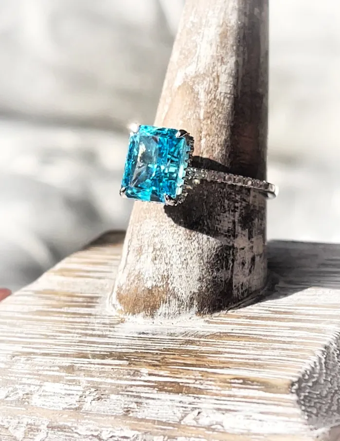 Rings Sophiareneboutiquecom Sterling Silver Crystal Blue Pave Ring